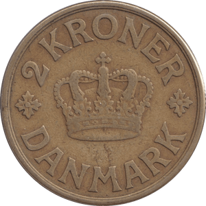 1925 DANISH 2 KRONER - Silver Proof - Cambridgeshire Coins