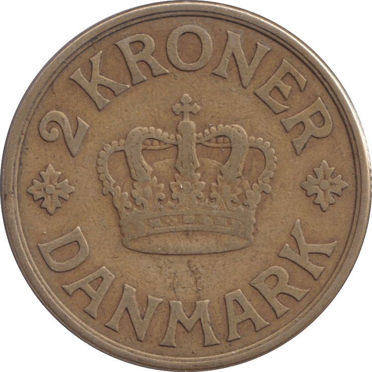 1925 DANISH 2 KRONER - Silver Proof - Cambridgeshire Coins