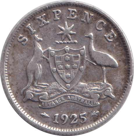 1925 SILVER SIXPENCE AUSTRALIA - SILVER WORLD COINS - Cambridgeshire Coins
