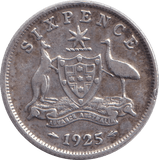 1925 SILVER SIXPENCE AUSTRALIA - SILVER WORLD COINS - Cambridgeshire Coins