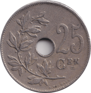 1926 25 CENTS BELGIUM - WORLD COINS - Cambridgeshire Coins
