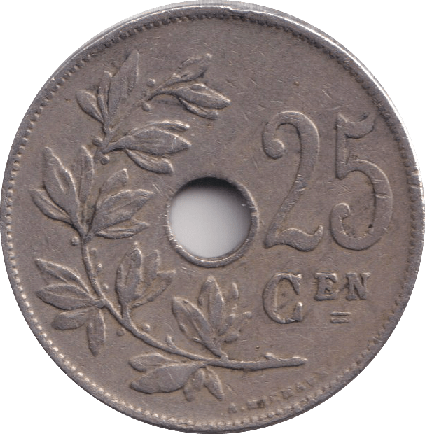 1926 25 CENTS BELGIUM - WORLD COINS - Cambridgeshire Coins