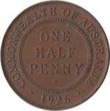 1926 COMMONWEALTH AUSTRALIA HALF PENNY - WORLD COINS - Cambridgeshire Coins
