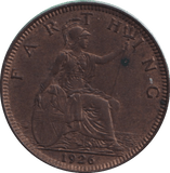 1926 FARTHING ( EF ) - FARTHING - Cambridgeshire Coins