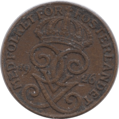 1926 ONE ORE SWEDEN - WORLD COINS - Cambridgeshire Coins