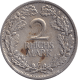 1926 SILVER 2 MARK GERMANY - WORLD COINS - Cambridgeshire Coins