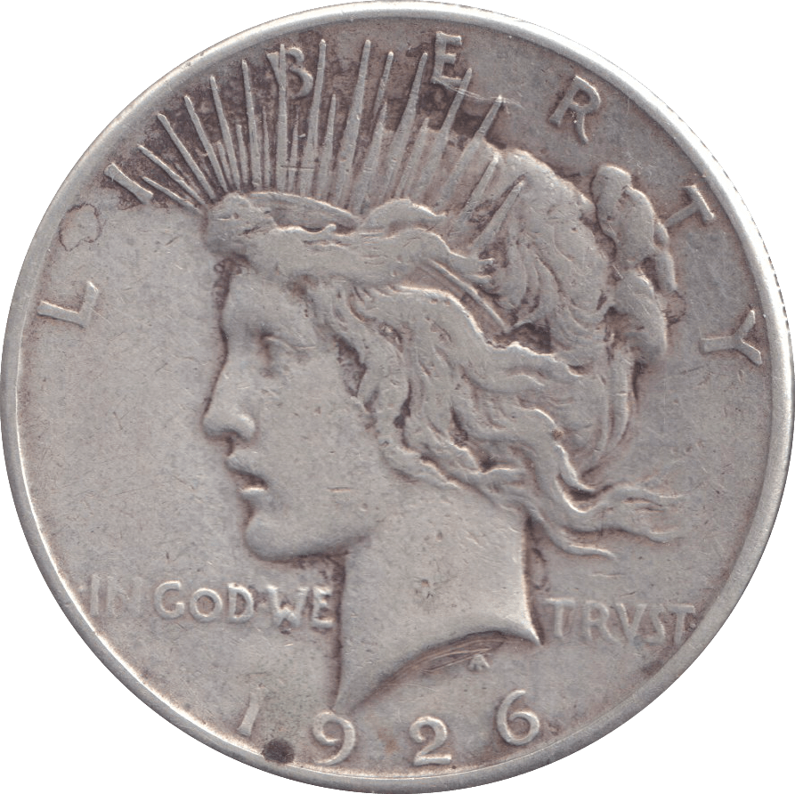 1926 SILVER PEACE DOLLAR USA - SILVER WORLD COINS - Cambridgeshire Coins