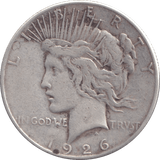 1926 SILVER PEACE DOLLAR USA - SILVER WORLD COINS - Cambridgeshire Coins