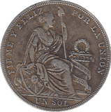 1926 SILVER SOL PERU - SILVER WORLD COINS - Cambridgeshire Coins