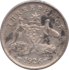 1926 SILVER THREEPENCE AUSTRALIA - SILVER WORLD COINS - Cambridgeshire Coins