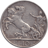 1927 10 LIRA ITALY - WORLD COINS - Cambridgeshire Coins