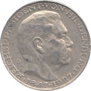 1927 5 MARK GERMANY - WORLD COINS - Cambridgeshire Coins