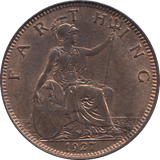 1927 FARTHING ( AUNC ) - FARTHING - Cambridgeshire Coins