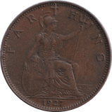 1927 FARTHING ( FINE ) - FARTHING - Cambridgeshire Coins