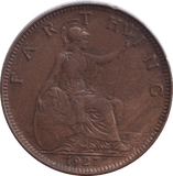 1927 FARTHING ( GVF ) - FARTHING - Cambridgeshire Coins