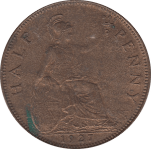 1927 HALFPENNY (UNC) - HALFPENNY - Cambridgeshire Coins