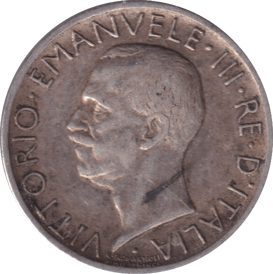 1927 ITALY FIVE LIRA - WORLD COINS - Cambridgeshire Coins