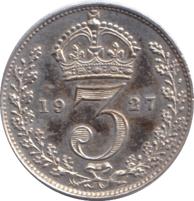 1927 MAUNDY THREEPENCE ( UNC ) - MAUNDY THREEPENCE - Cambridgeshire Coins