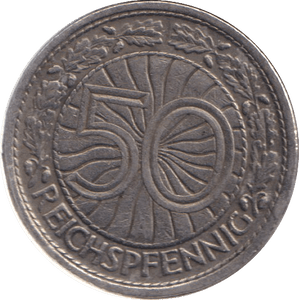 1927 NICKEL FIFTY PFENNIG GERMANY - Cambridgeshire Coins