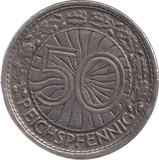 1927 NICKEL FIFTY PFENNIG GERMANY - Cambridgeshire Coins