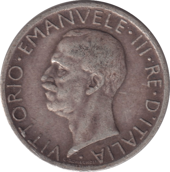 1927 SILVER 5 LIRA ITALY - SILVER WORLD COINS - Cambridgeshire Coins