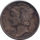 1927 SILVER ONE DIME USA - SILVER WORLD COINS - Cambridgeshire Coins