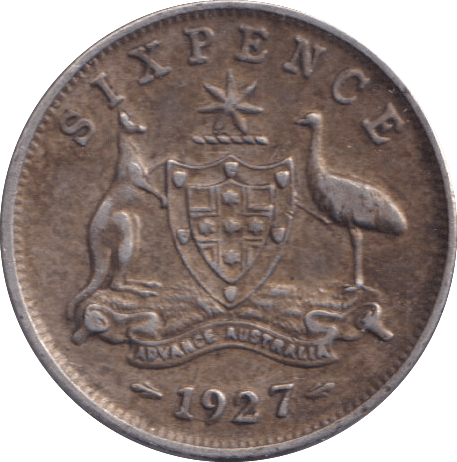 1927 SILVER SIXPENCE AUSTRALIA - SILVER WORLD COINS - Cambridgeshire Coins