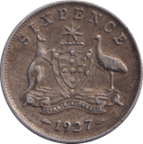 1927 SILVER SIXPENCE AUSTRALIA - SILVER WORLD COINS - Cambridgeshire Coins