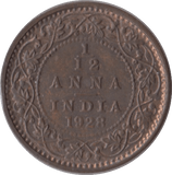 1928 1/12 ANNA INDIA - WORLD COINS - Cambridgeshire Coins