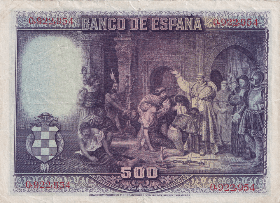 1928 500 PESTAS BANKNOTE SPAIN REF-1616 - WORLD BANKNOTES - Cambridgeshire Coins