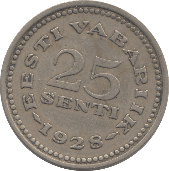 1928 ESTONIA 25 SENTI - WORLD COINS - Cambridgeshire Coins