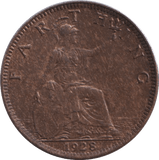 1928 FARTHING ( EF ) - FARTHING - Cambridgeshire Coins