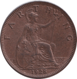 1928 FARTHING ( EF ) - FARTHING - Cambridgeshire Coins