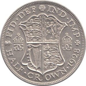 1928 HALFCROWN ( UNC ) - HALFCROWN - Cambridgeshire Coins