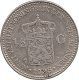 1928 NETHERLANDS HALF GULDEN - WORLD COINS - Cambridgeshire Coins