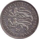 1928 SILVER 45 PIASTRES CYPRUS - SILVER WORLD COINS - Cambridgeshire Coins