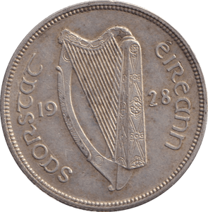 1928 SILVER IRELAND 2 SHILLING - SILVER WORLD COINS - Cambridgeshire Coins