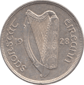 1928 SILVER IRELAND HALF CROWN ( UNC ) - SILVER WORLD COINS - Cambridgeshire Coins