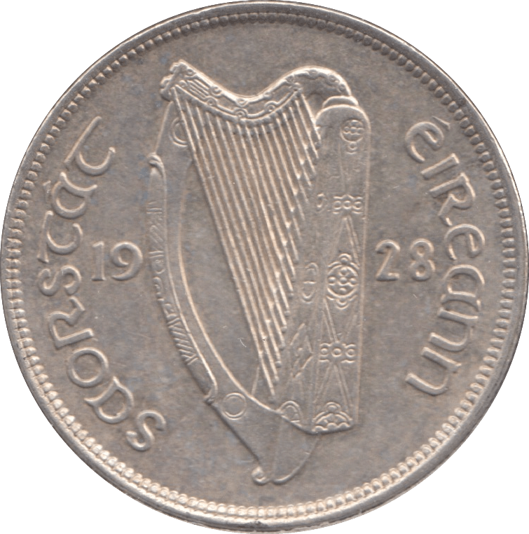 1928 SILVER IRELAND HALF CROWN ( UNC ) - SILVER WORLD COINS - Cambridgeshire Coins