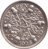 1928 SIXPENCE ( BU ) - SIXPENCE - Cambridgeshire Coins