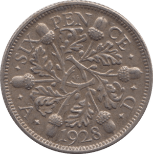 1928 SIXPENCE ( EF ) - SIXPENCE - Cambridgeshire Coins