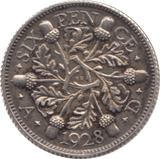1928 SIXPENCE ( UNC ) - Sixpence - Cambridgeshire Coins