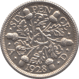 1928 SIXPENCE ( UNC ) - SIXPENCE - Cambridgeshire Coins