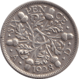 1928 SIXPENCE ( VF ) - SIXPENCE - Cambridgeshire Coins