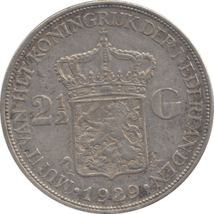 1929 2 1/2 GULDEN NETHERLANDS - WORLD COINS - Cambridgeshire Coins