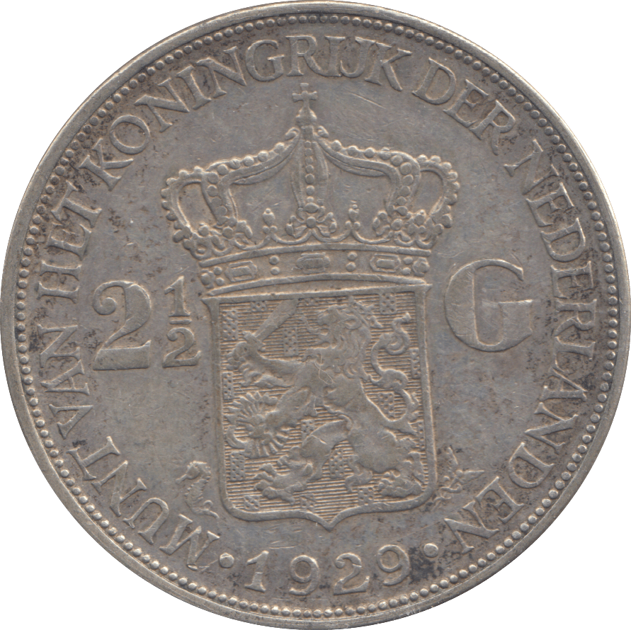 1929 2 1/2 GULDEN NETHERLANDS - WORLD COINS - Cambridgeshire Coins