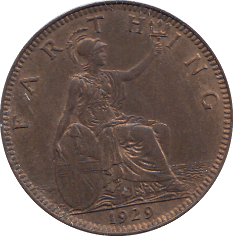 1929 FARTHING ( AUNC ) - FARTHING - Cambridgeshire Coins