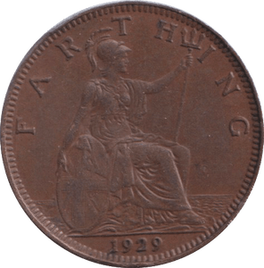 1929 FARTHING ( EF ) - FARTHING - Cambridgeshire Coins