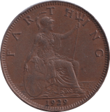 1929 FARTHING ( EF ) - FARTHING - Cambridgeshire Coins