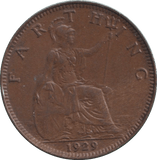 1929 FARTHING ( EF ) - FARTHING - Cambridgeshire Coins